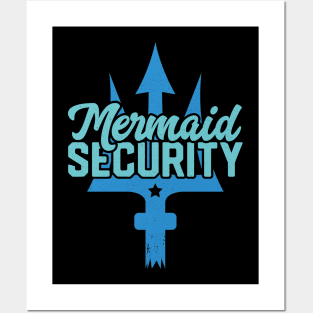 Merman Mermaid Security Swimmer Gift Funny Swimming Posters and Art